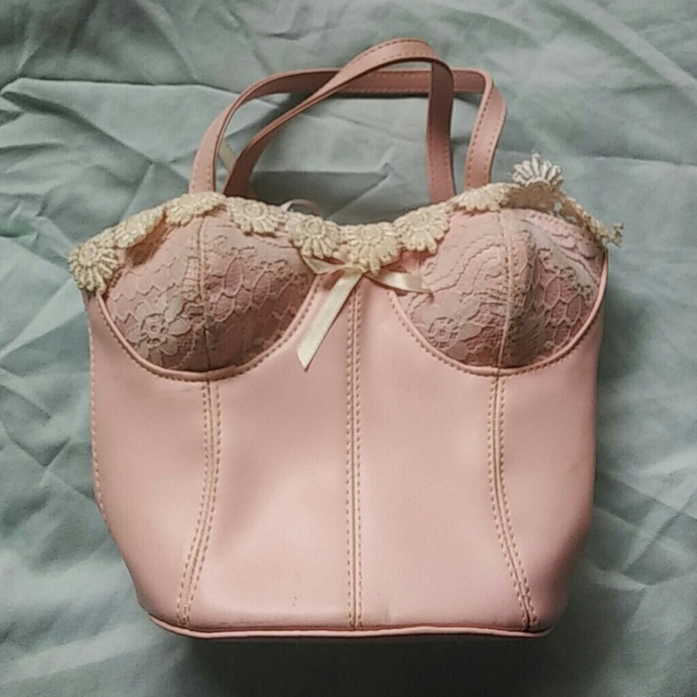 Pink bustier purse