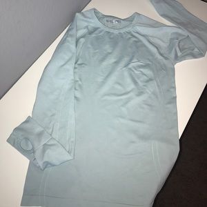 Baby blue long sleeve workout shirt
