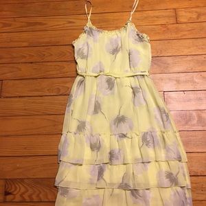 Cute Yellow Sun Dress with Ruffles