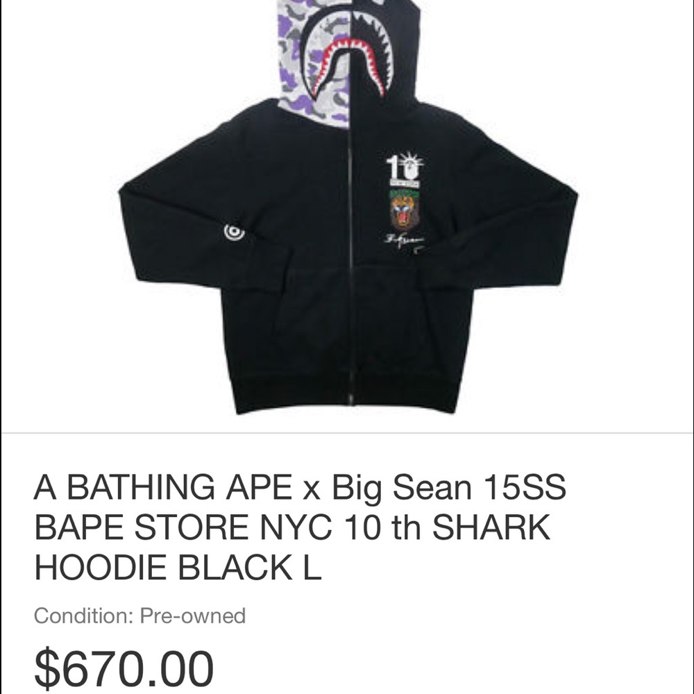 A bathing ape shark hoodie