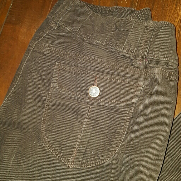 Brown Corduroy Maternity Pants - Picture 2 of 3