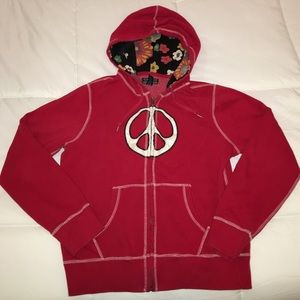 Lucky Brand 'Peace Sign' zip-up