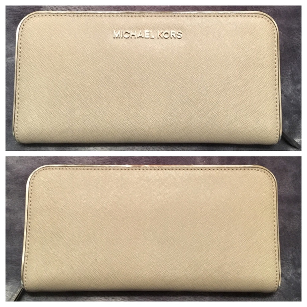 MK Grey Jet Set Travel Wallet