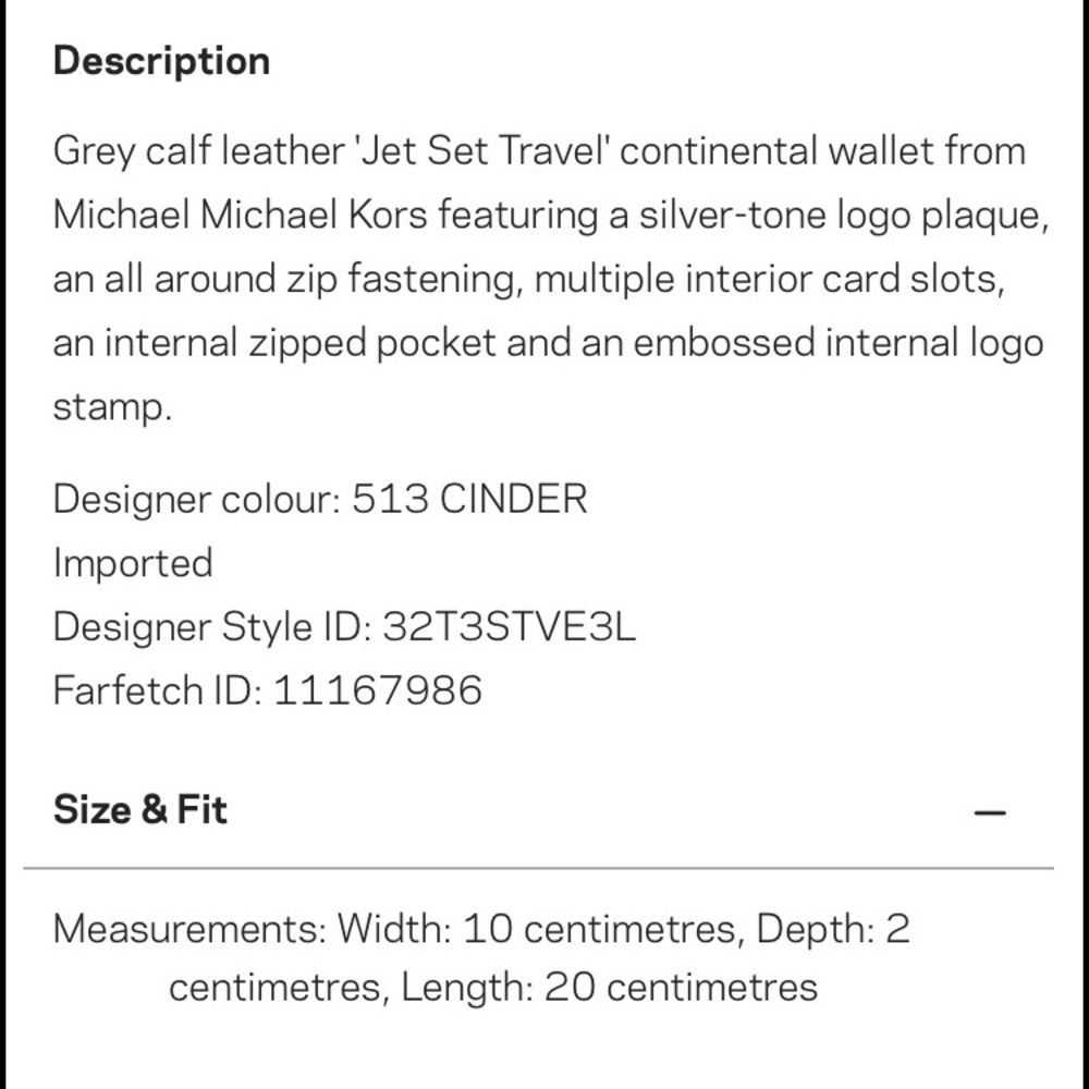 MK Grey Jet Set Travel Wallet - Picture 4 of 4