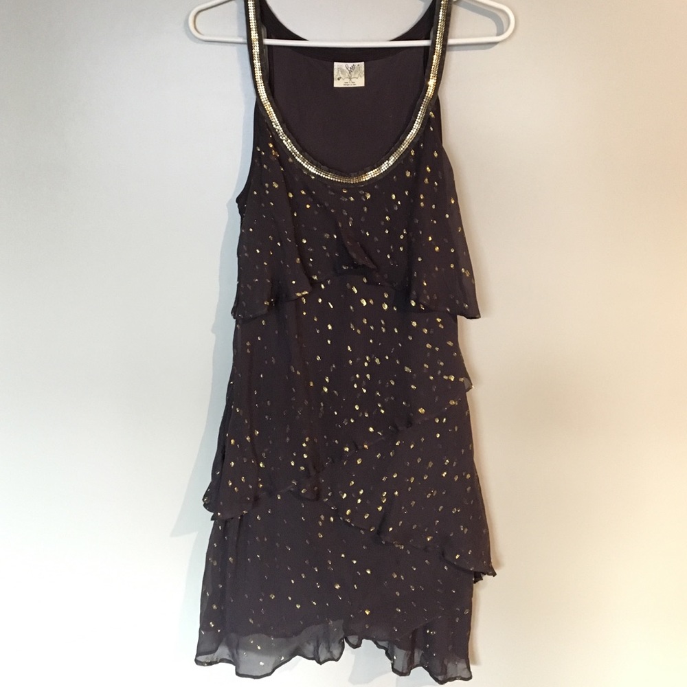 Free People purple/grey chiffon cocktail dress