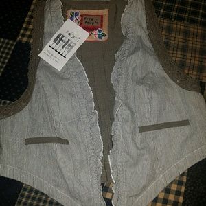 NBW Free People pinned stripped vest