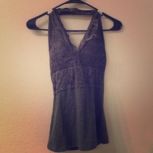 Halter top, grey lace