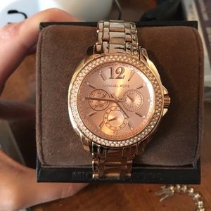 Michael Kors rose gold chain link watch
