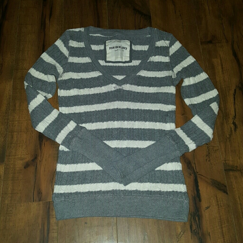 Striped v-neck sweater