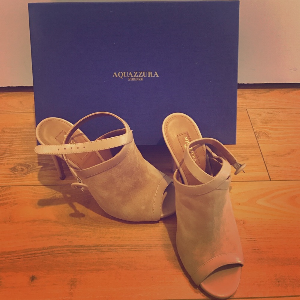 Suede Aquazurra heels