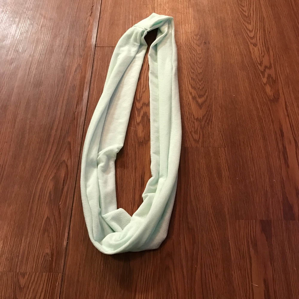 Mint green infinity scarf