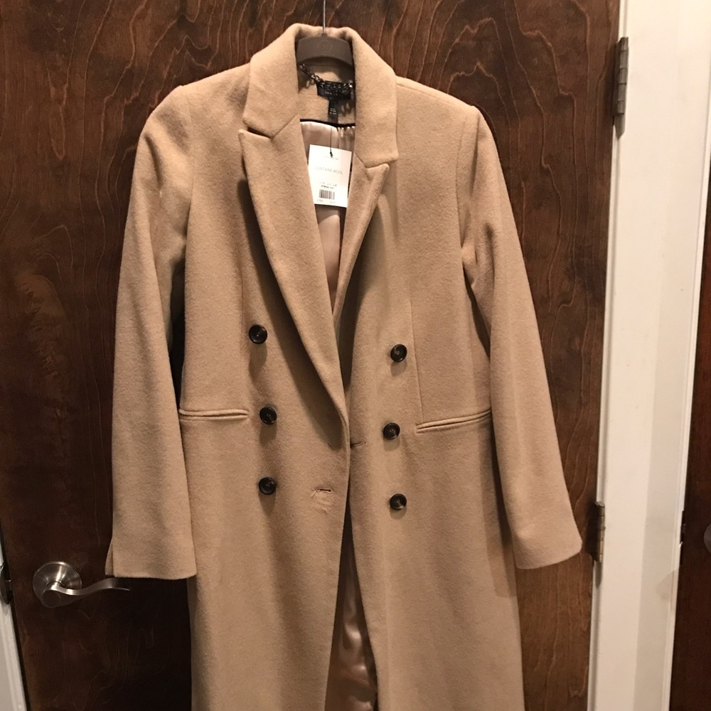 Topshop wool, camel double breasted coat