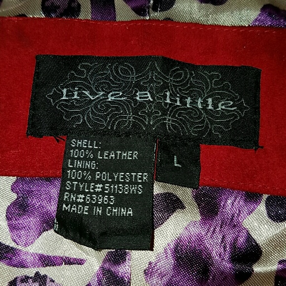 Red sued jacket by Live A Little - Picture 2 of 3