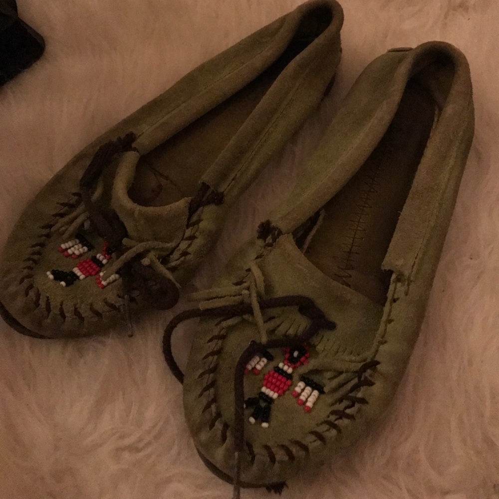 Green moccasins