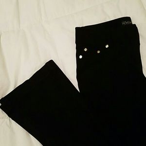 Black pants flare bottom with gold detail buttons