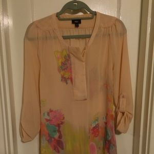 Floral Chiffon Tunic Blouse