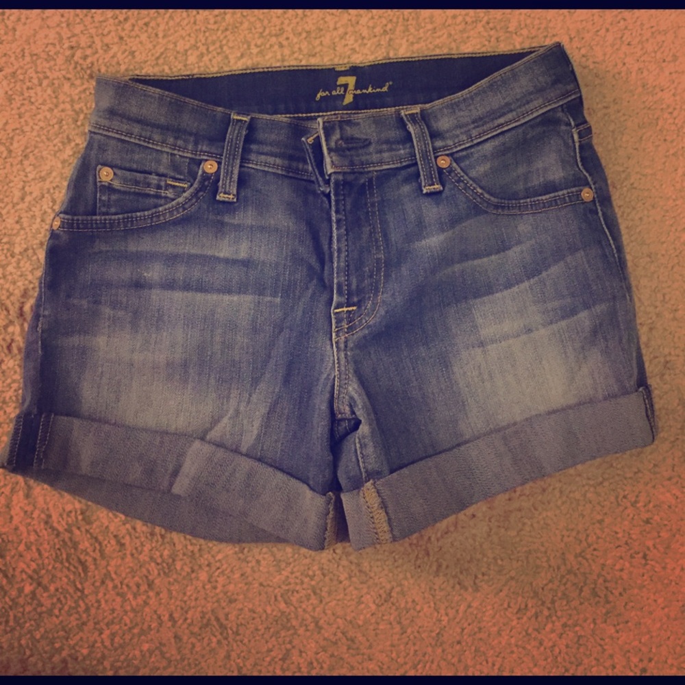 7 for all mankind jean shorts