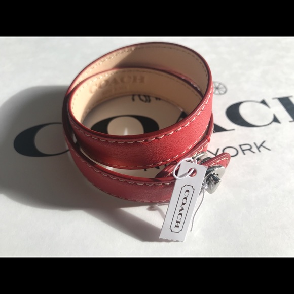 NWT Coach Leather Double Wrap Turnlock Bracelet - Picture 8 of 8