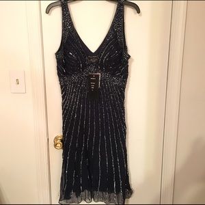 Navy sparkle cocktail dress