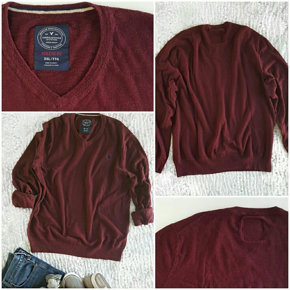 AEO American Eagle Men's V-neck Sweater XXL