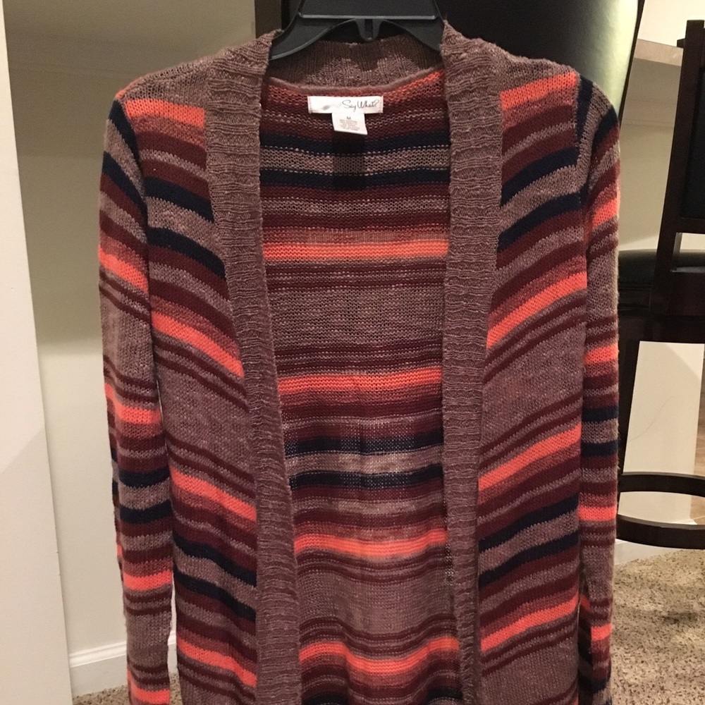 Medium length striped sweater