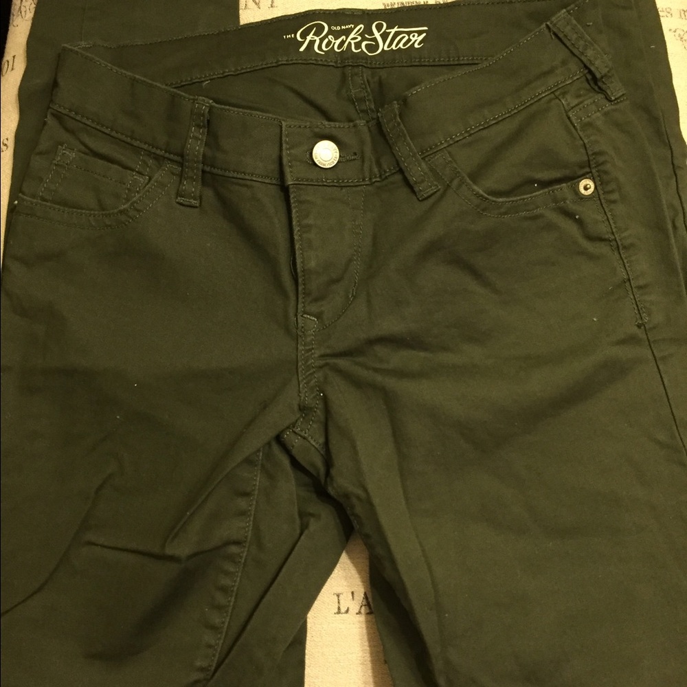 Old Navy Rockstar Skinny Jeans Army Green Sz 6