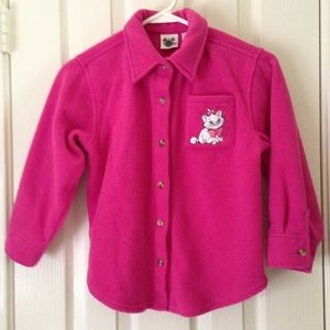 Pink Fleece Embroidered Disney Shirt Marie Aristocats Girls Small