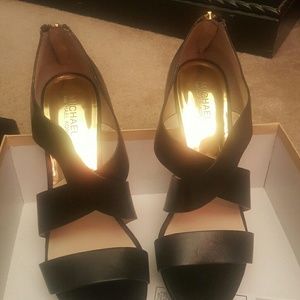 Black sandals worn once