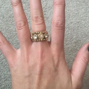 Gold Crystal Stretch Band Rig💍