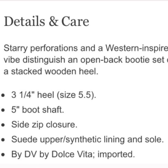 Dolce Vita Stacked Heel Bootie. Western Inspired. - Picture 4 of 4