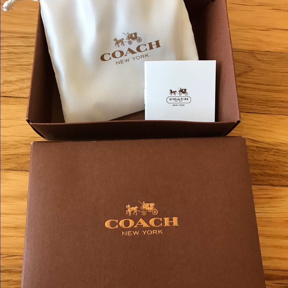 Women's black leather coach bracelet