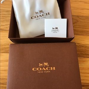 Women's black leather coach bracelet