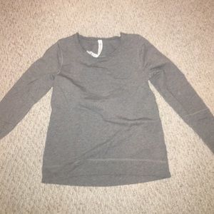 Lululemon size 2 slim fit long sleeved grey shirt