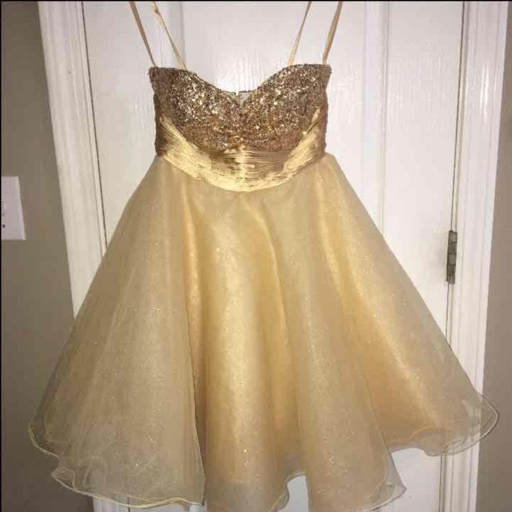 Gold Prom Formal Dress - Picture 1 of 4