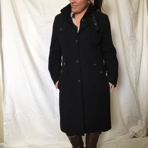 Black wool long coat