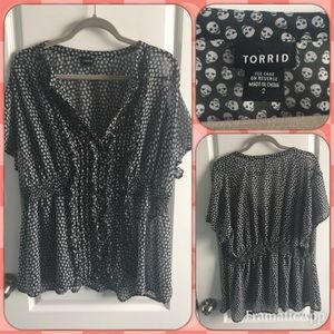 Torrid Skull Poplin Top