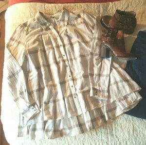 Free People Peppy in Plaid Ruffled Long Sleeve