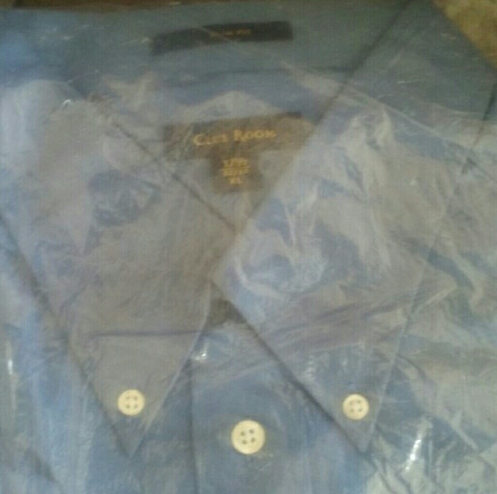NWT Club room mens blue dress shirt slim fit