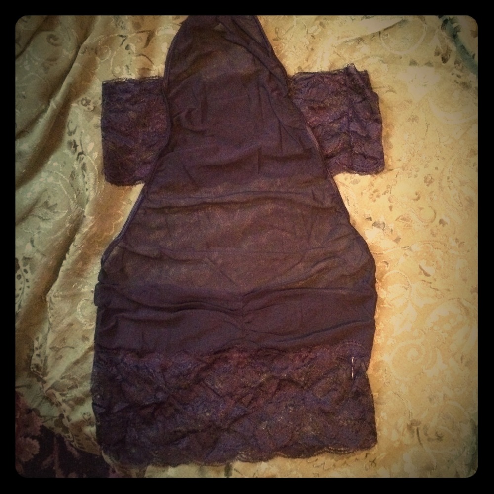 2 pc mesh 'apron cut' chemise w/bandeau