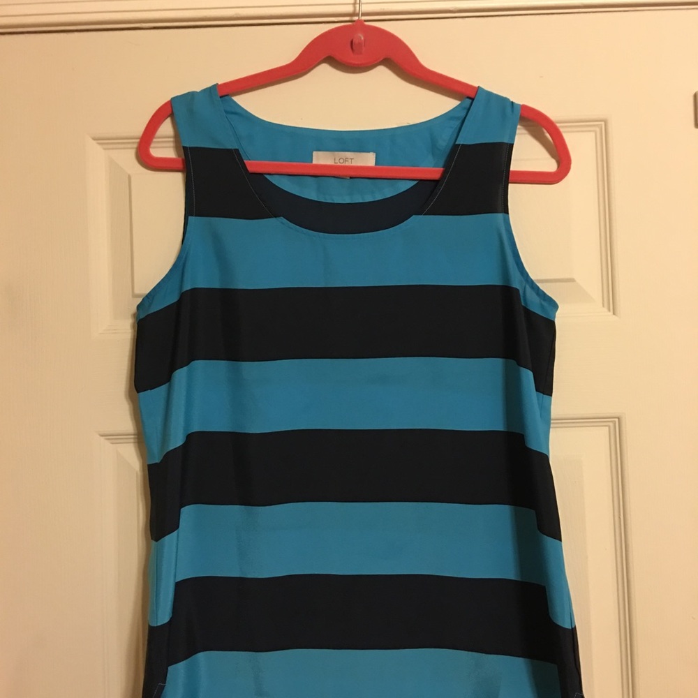 Electric blue and black striped tank top
