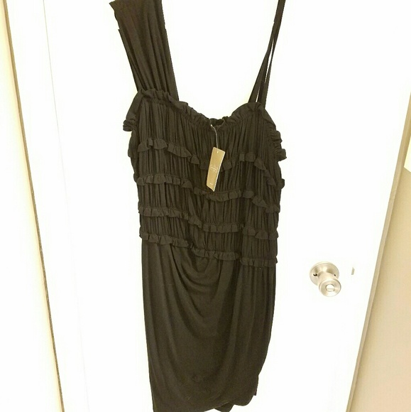 NWT Anthropologie Black Ruffled Dress - Picture 2 of 5