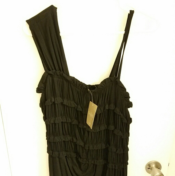 NWT Anthropologie Black Ruffled Dress - Picture 4 of 5