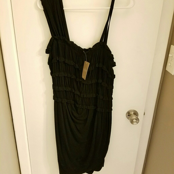 NWT Anthropologie Black Ruffled Dress - Picture 5 of 5