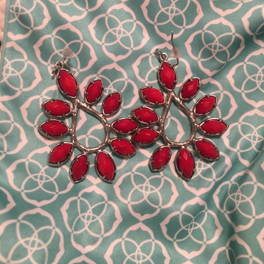 Kendra Scott nyla earrings - silver and red