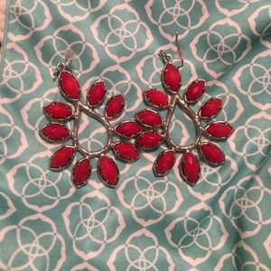 Kendra Scott nyla earrings - silver and red