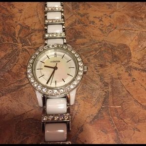 Fossil Porcelain Diamond Watch