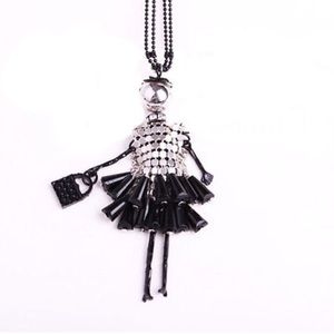 🆕 Dancing Doll Necklace - Black & Silver