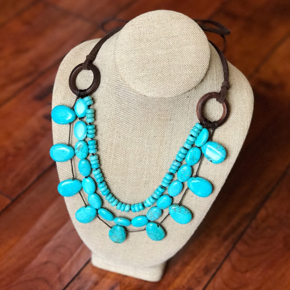 Stella & Dot Retired Cortez Turquoise Bib Necklace