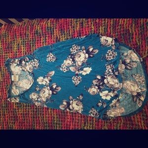 Flowy Teal Rose-Print Modcloth Tank Top