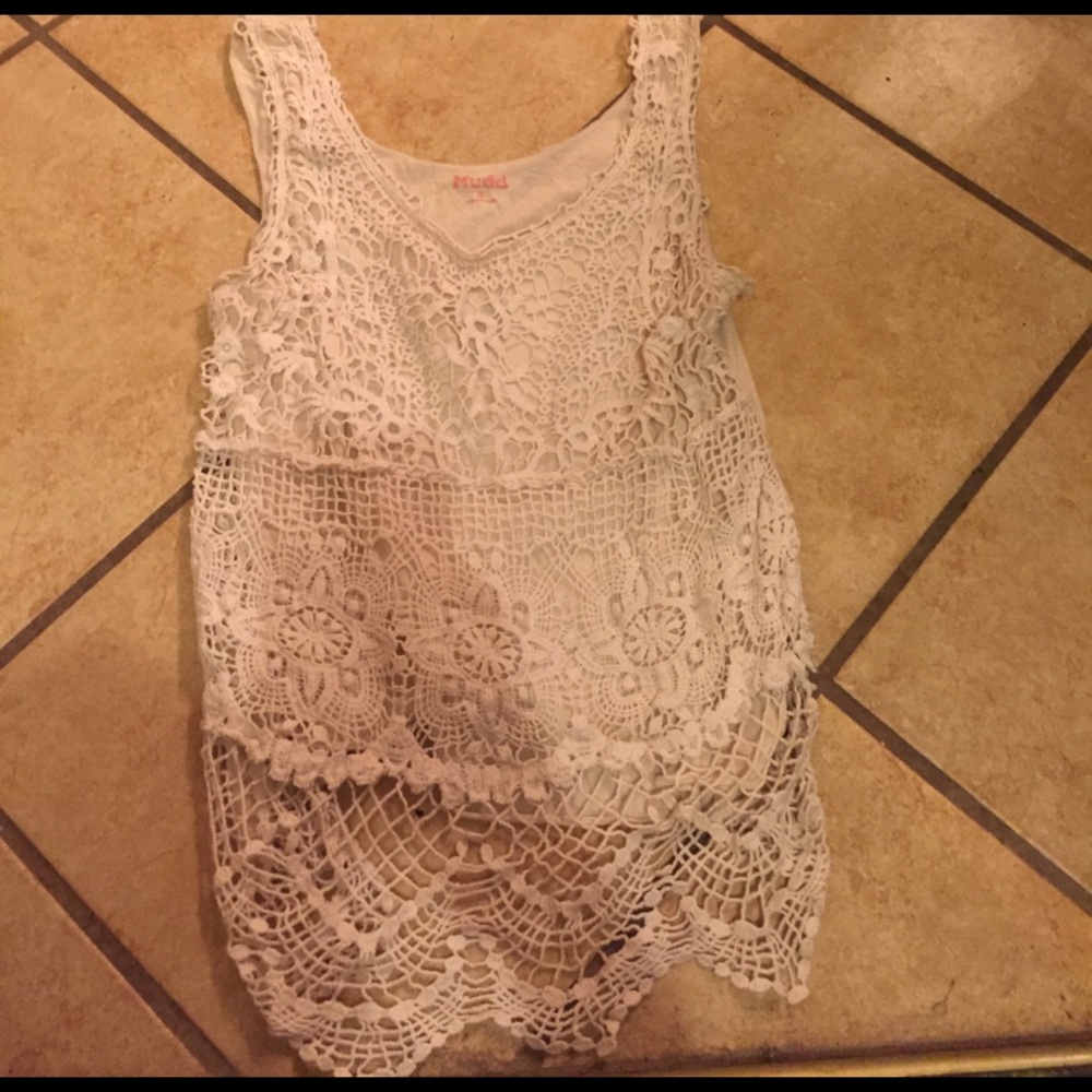 White lace tank